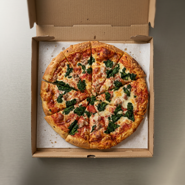 (Lg) Spinach Pizza.